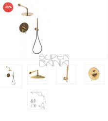 Душ за вграждане с пита Ø 300 мм. Light Honey Gold